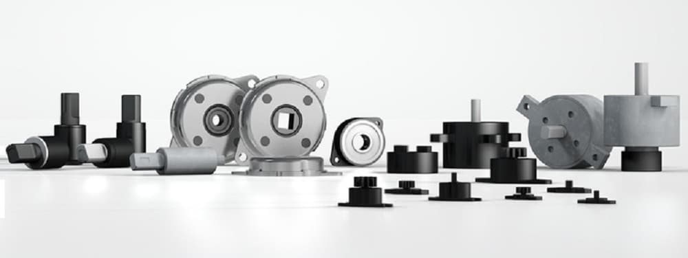 Rotary dampers provided by ACE meet a variety of requirements. Customers can choose between a large range of geared, screw-fixed, long-life, compact, chemical-resistant and types with torque adjustment functions, all to make finding the desired product easy. (Credit: ACE)