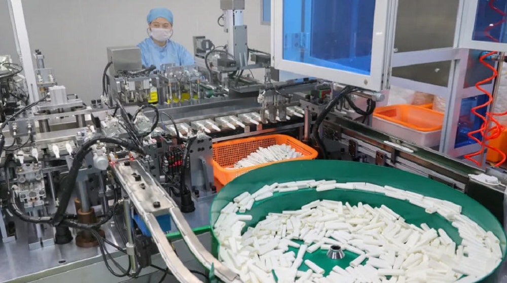 Covid-19 tests kit production in China. (Credit: AFP)