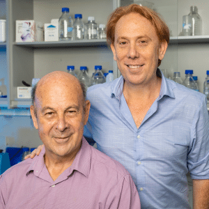 Mileutis founders David Javier Iscovich (right) and Dr. Jose Iscovich (left). (Credit: Eyal Toueg)