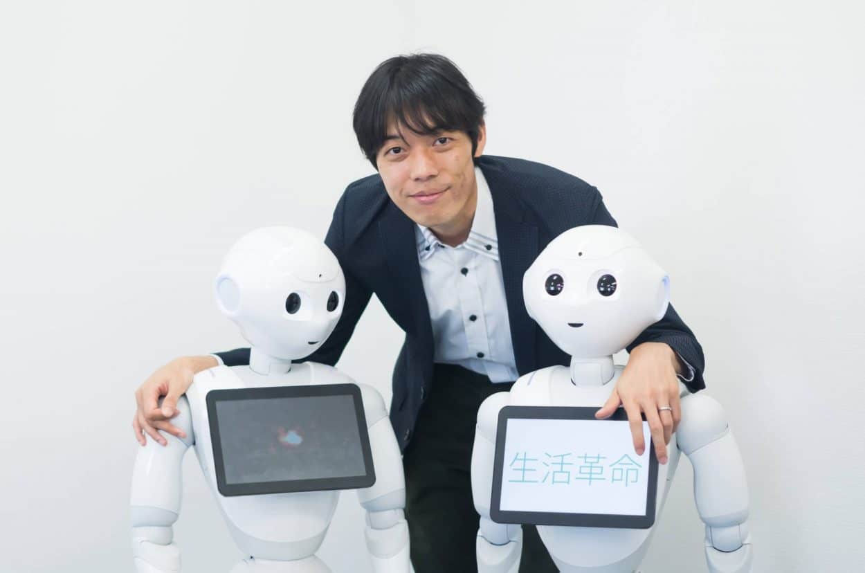 Seikatsu Kakumei's "digital teleportation robots" along with CEO Yuko Miyazawa. (Credit: Seikatsu Kakumei)