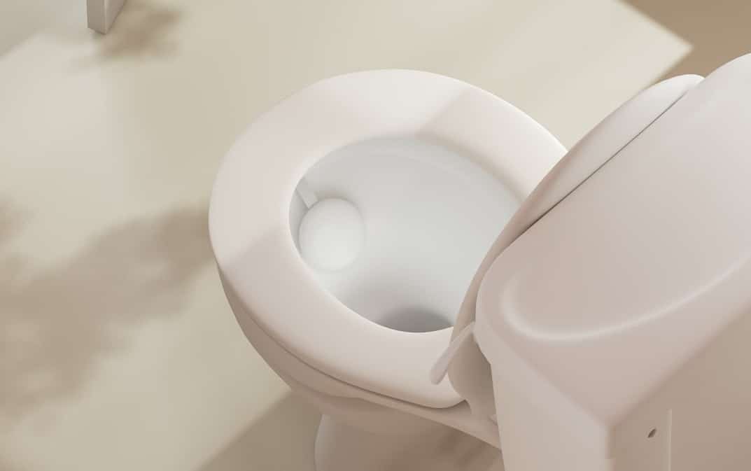 The user just has to install the product on the edge of the toilet bowl thanks to a small hook and then the product can stay there without doing anything for three months. (Credit: Withings)