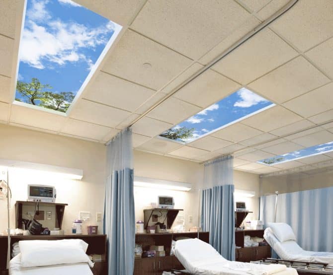 Image Virtual Skies in Hospital Rooms to Reduce Stress