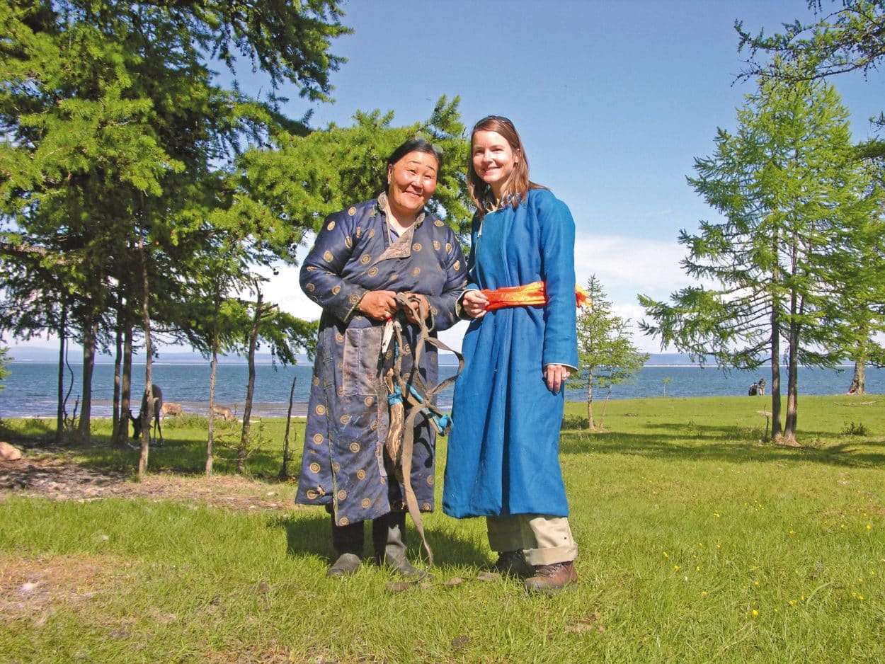 Corine Sombrun and Enkhetuya, the shaman who trained her in the rituals of the steppe peoples. (Credit: Brigitte Kernel - CFA)