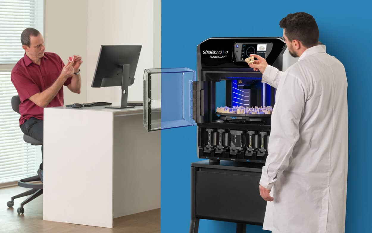 Stratasys' J3 DentaJet 3D printer. (Credit: Stratasys)